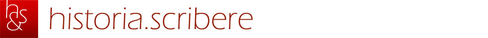 Logo der Zeitschrift historia.scribere als Banner der Website